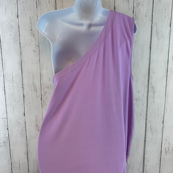 Universal Standard Lilac Geneva Dress Stretch Pima One-Shoulder Medium 18/20 - Picture 9 of 16
